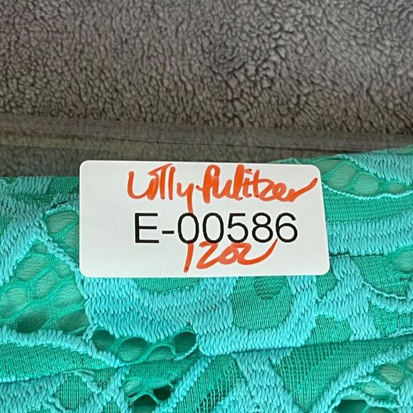 Lilly Pulitzer Dress Womens 0 Turquoise Lace Helene Lagoon Scalloped Trim Sheath - Picture 15 of 16